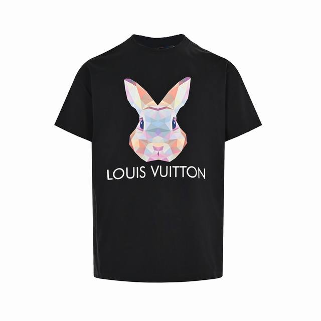 Louis Vuitton 路易威登 23Ss 3D兔子印花短袖 七彩钻面3D效果兔子 数码工艺 定织定染纯棉面料 柔软舒适 亲肤细腻 做工精细 男女同款 简约